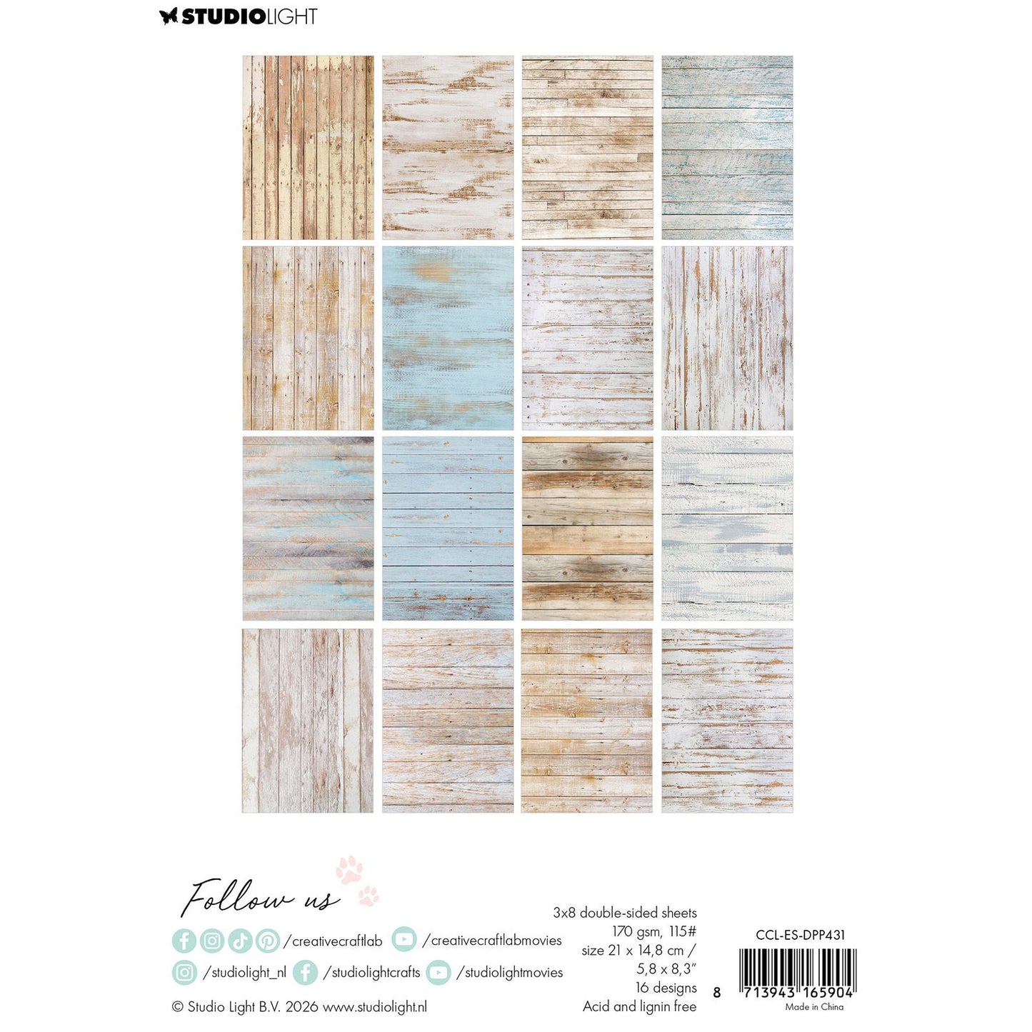 Creative craftlab • essentials design paper pad shabby wood