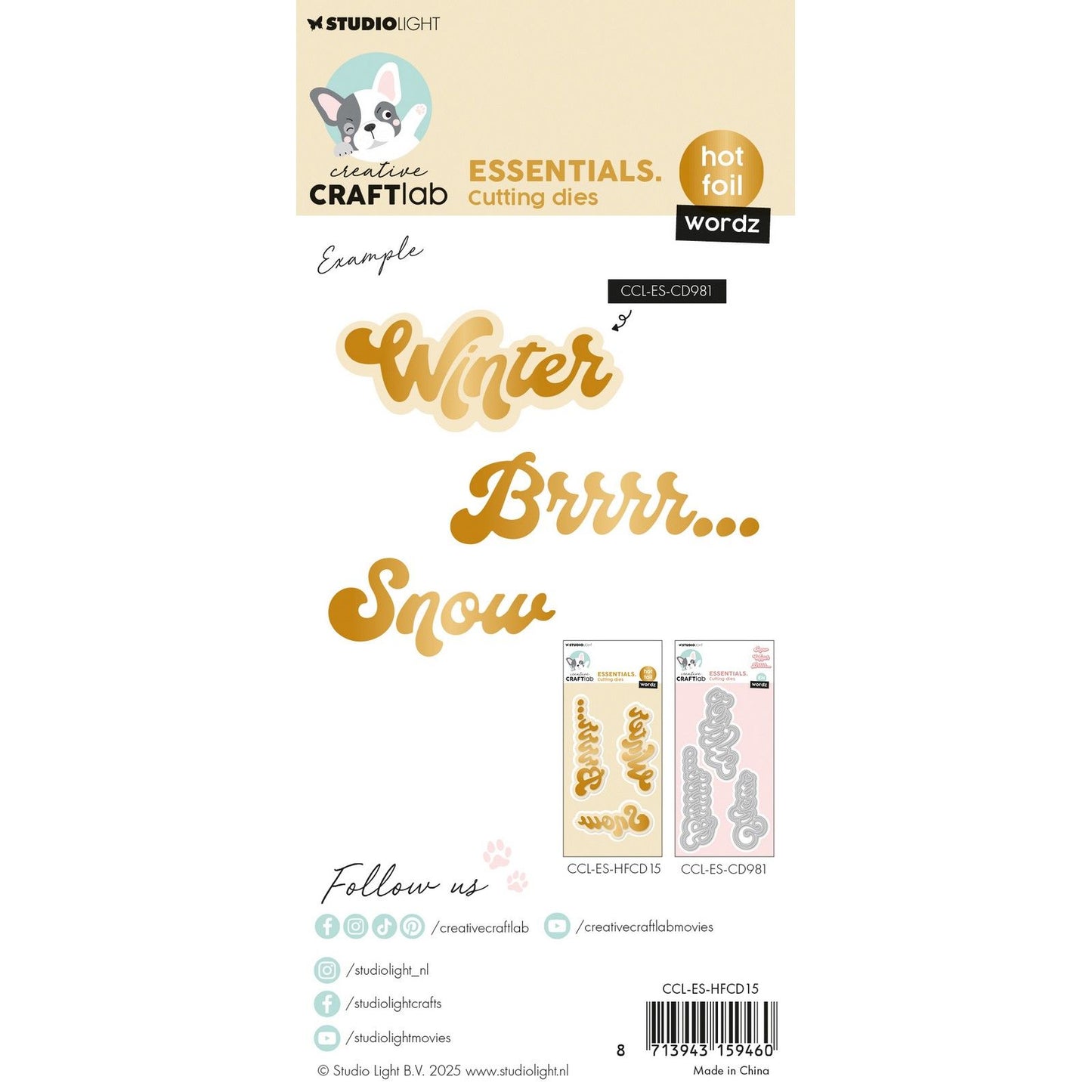 Creative craftlab • essentials hot foil cutting die wordz winter
