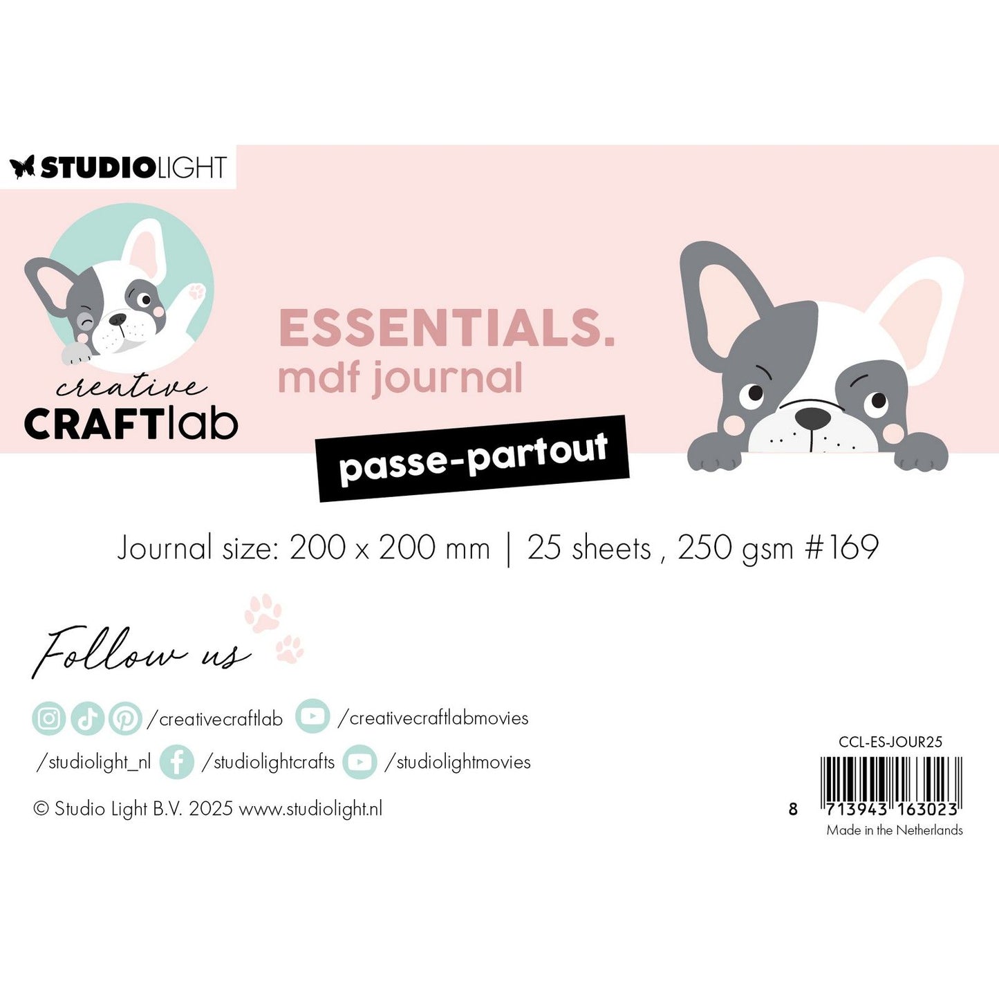 Creative craftlab • essentials mdf journal passe-partout