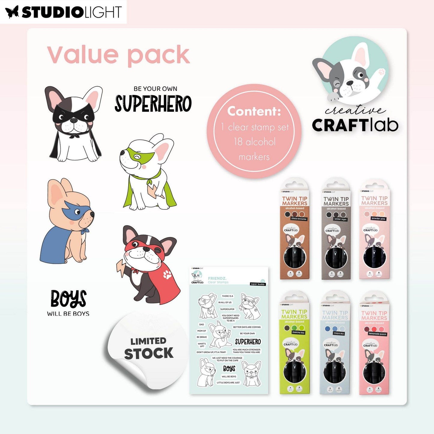 Creative craftlab • essentials value pack twin tip markers