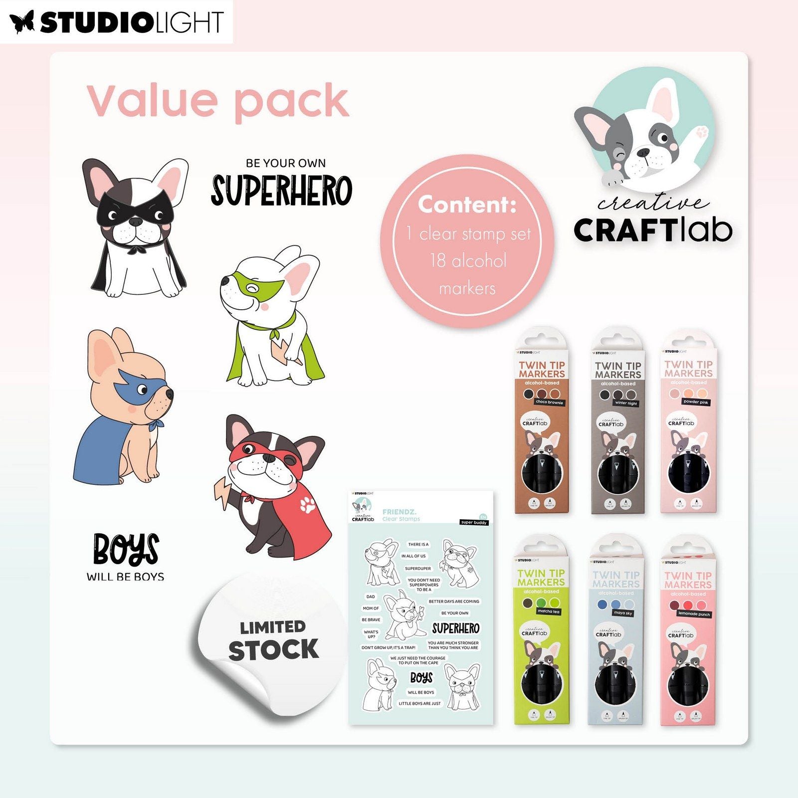 Creative craftlab • essentials value pack twin tip markers