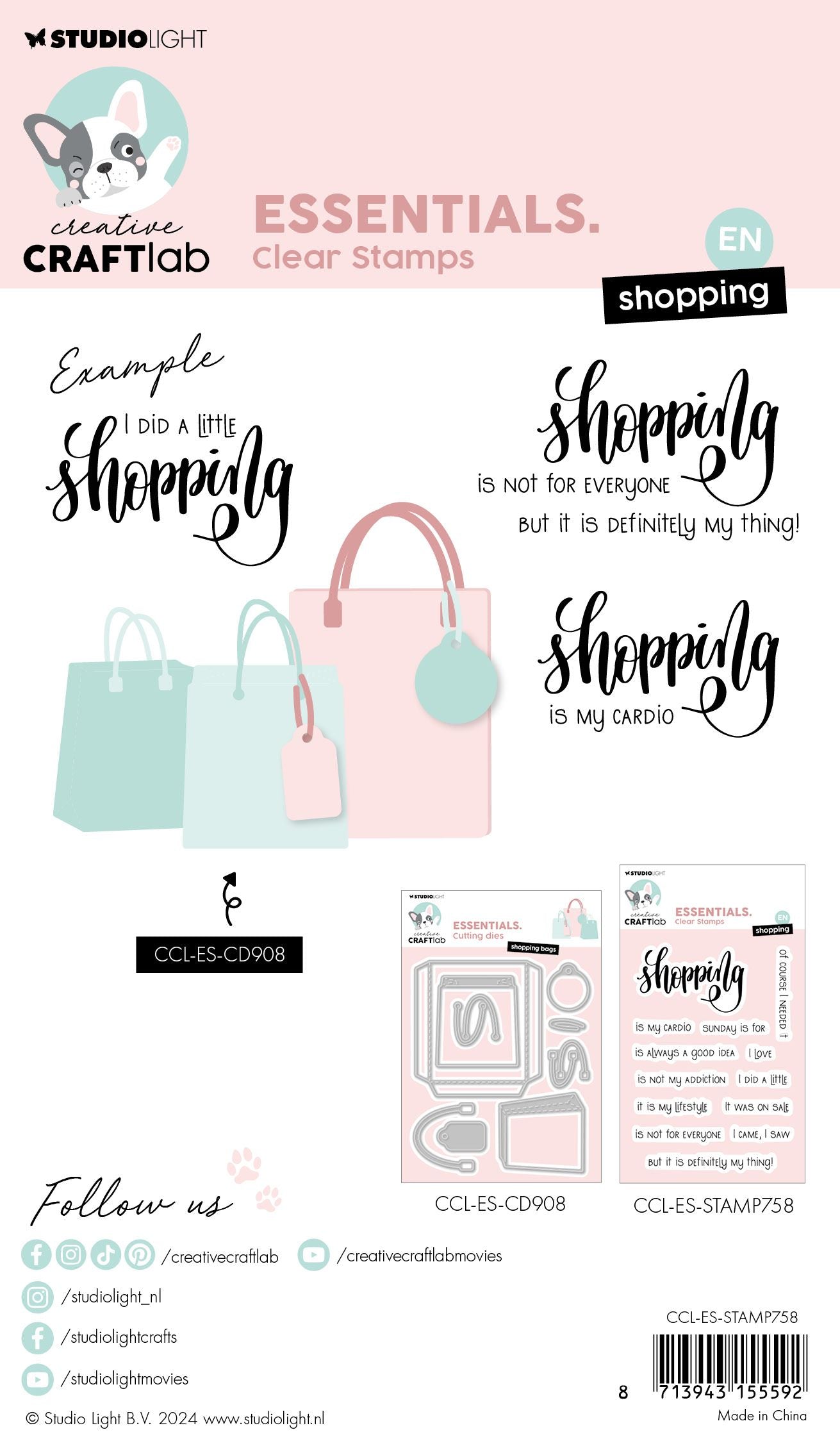 Studio light creative craftlab • essentials clear stamp shopping