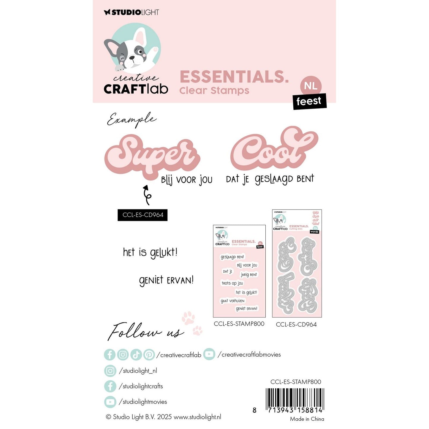 Creative craftlab • essentials clear stamp nl teksten