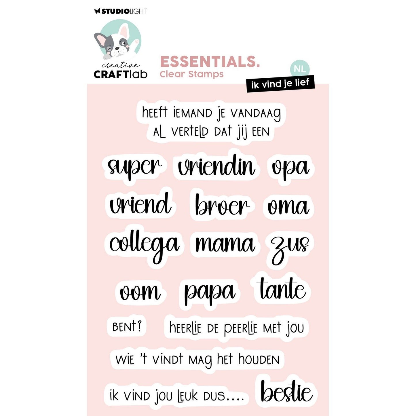 Creative craftlab • essentials clear stamp ik vind je lief