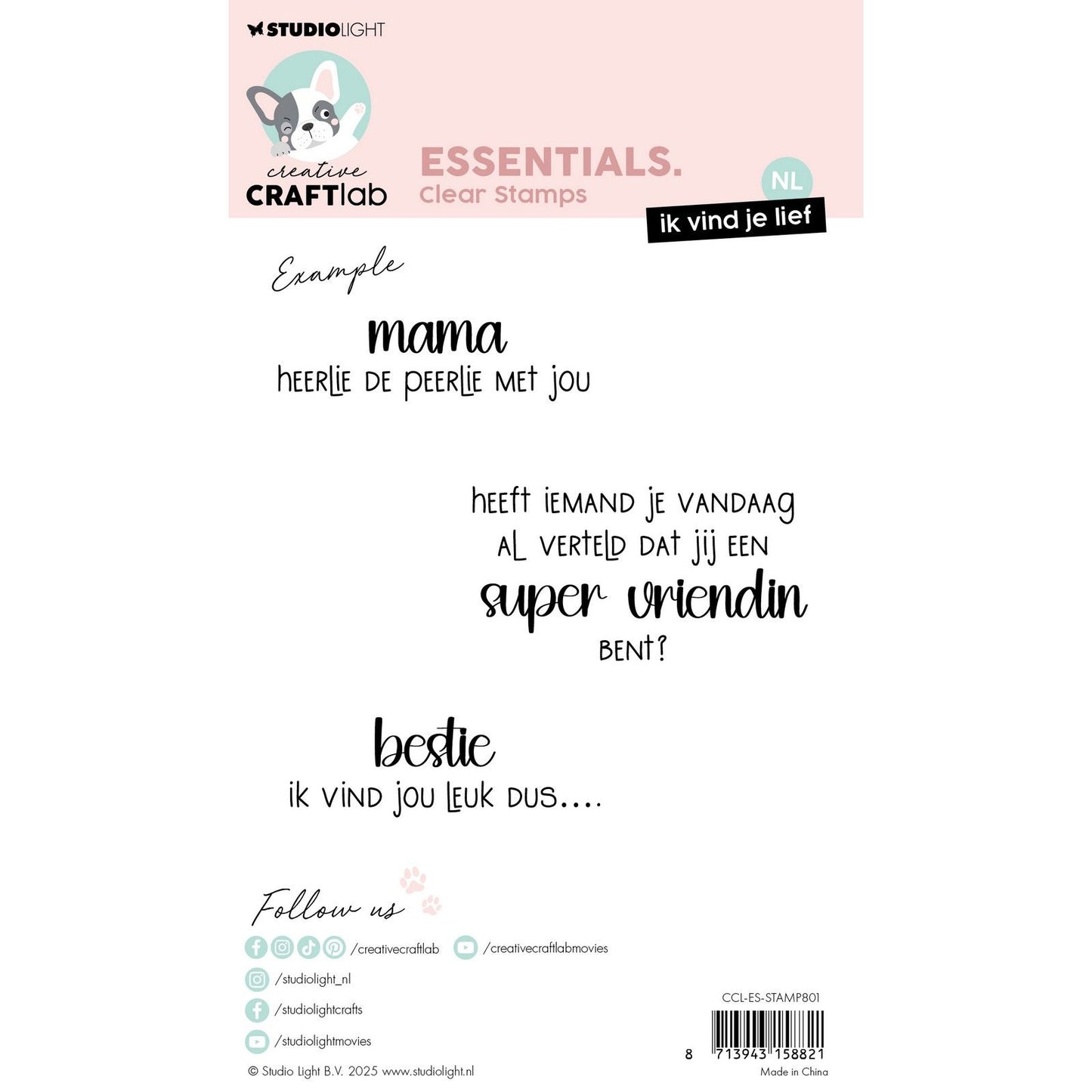 Creative craftlab • essentials clear stamp ik vind je lief