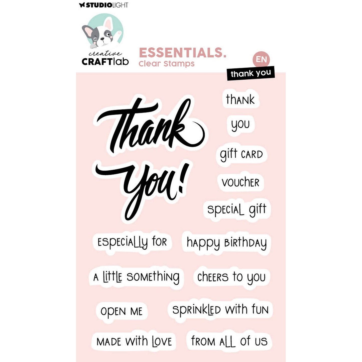 Creative craftlab • clear stamps thank you essentials