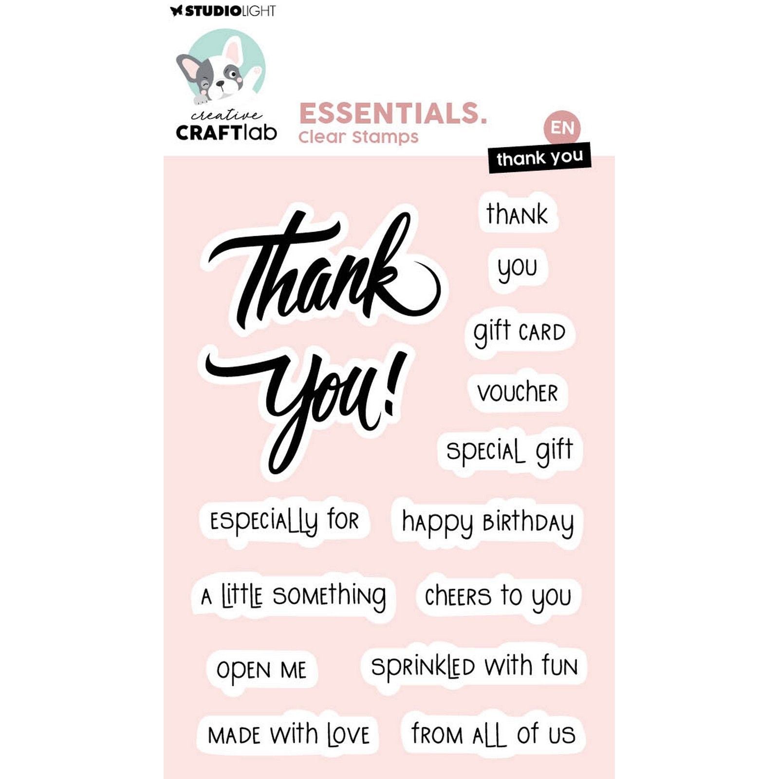 Creative craftlab • clear stamps thank you essentials