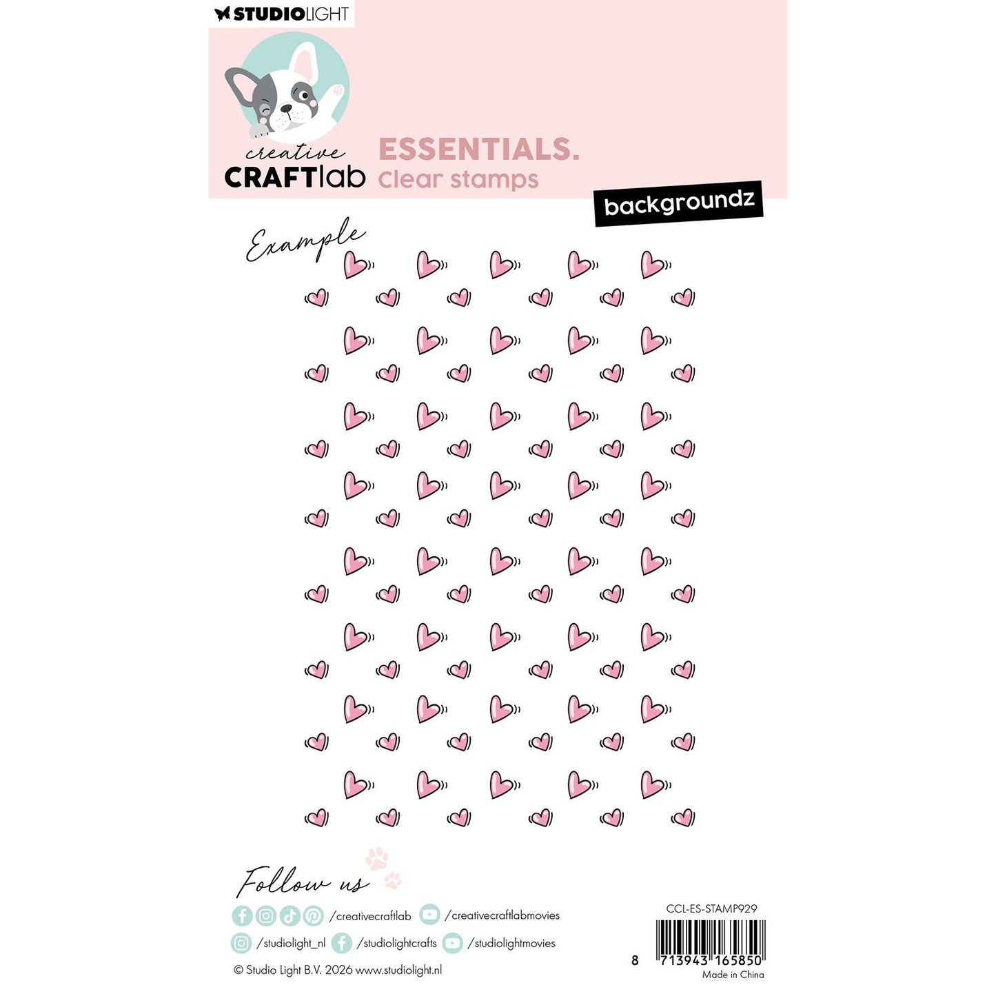 Creative craftlab • essentials clear stamp backgroundz hearts