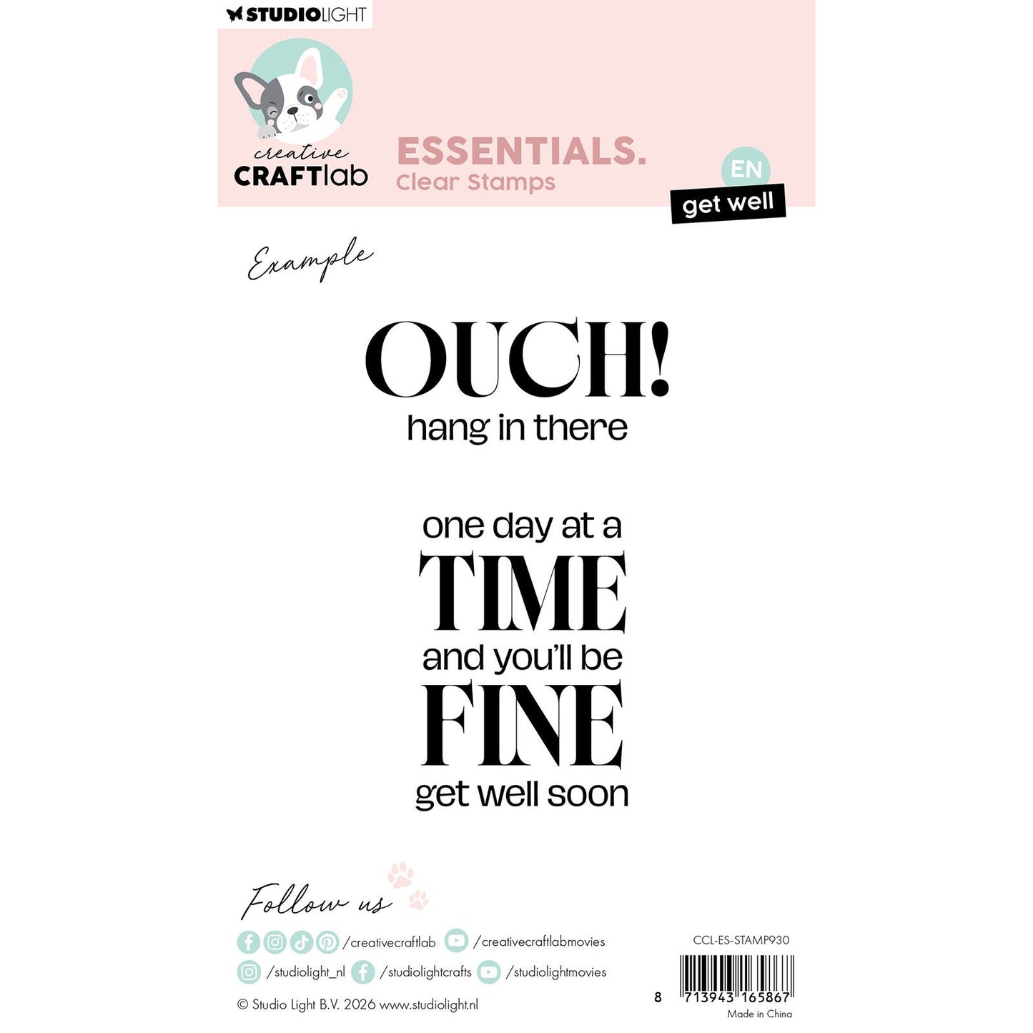 Creative craftlab • essentials clear stamp get well