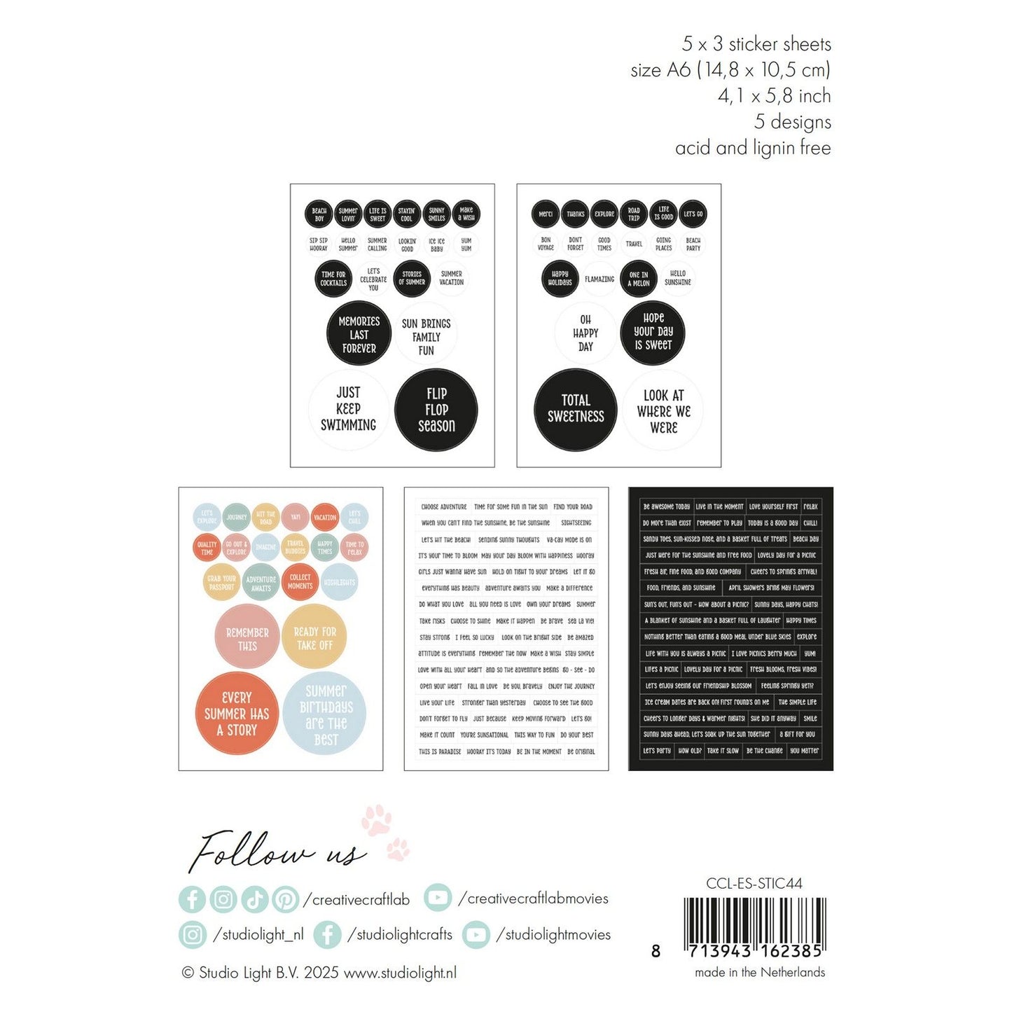 Creative craftlab • essentials stickers let yourself bloom