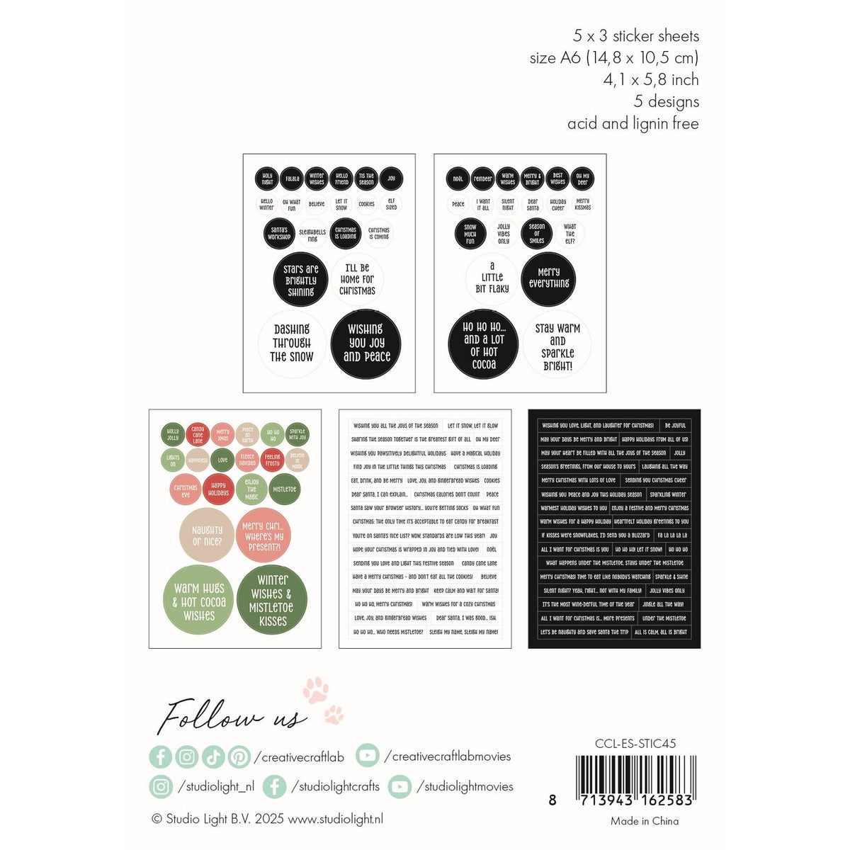 Creative craftlab • essentials stickers merry everything