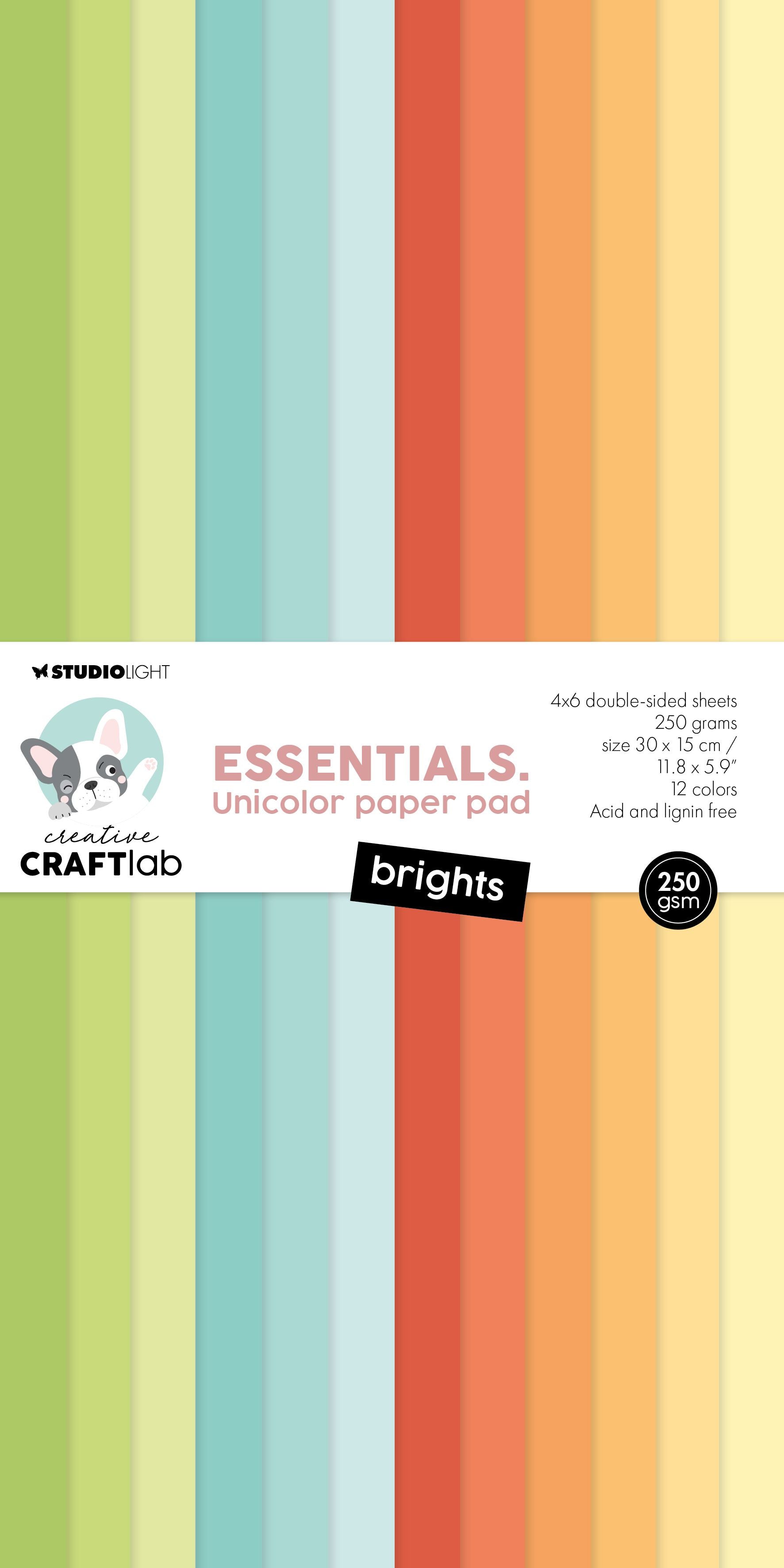 Studio light creative craftlab • essentials unicolor paper pad brights