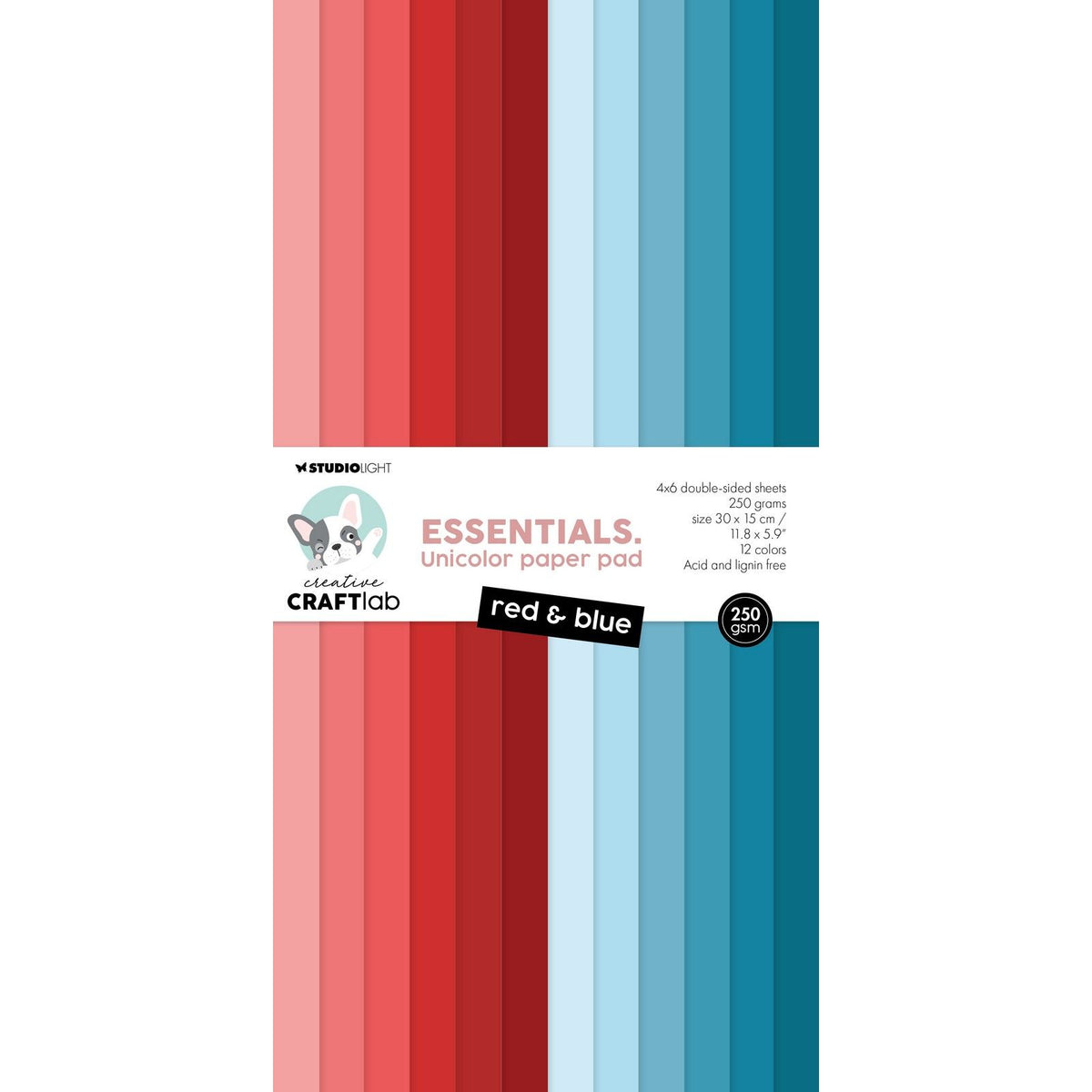 Creative craftlab creative craft lab • essentials unicolor paper pad red blue