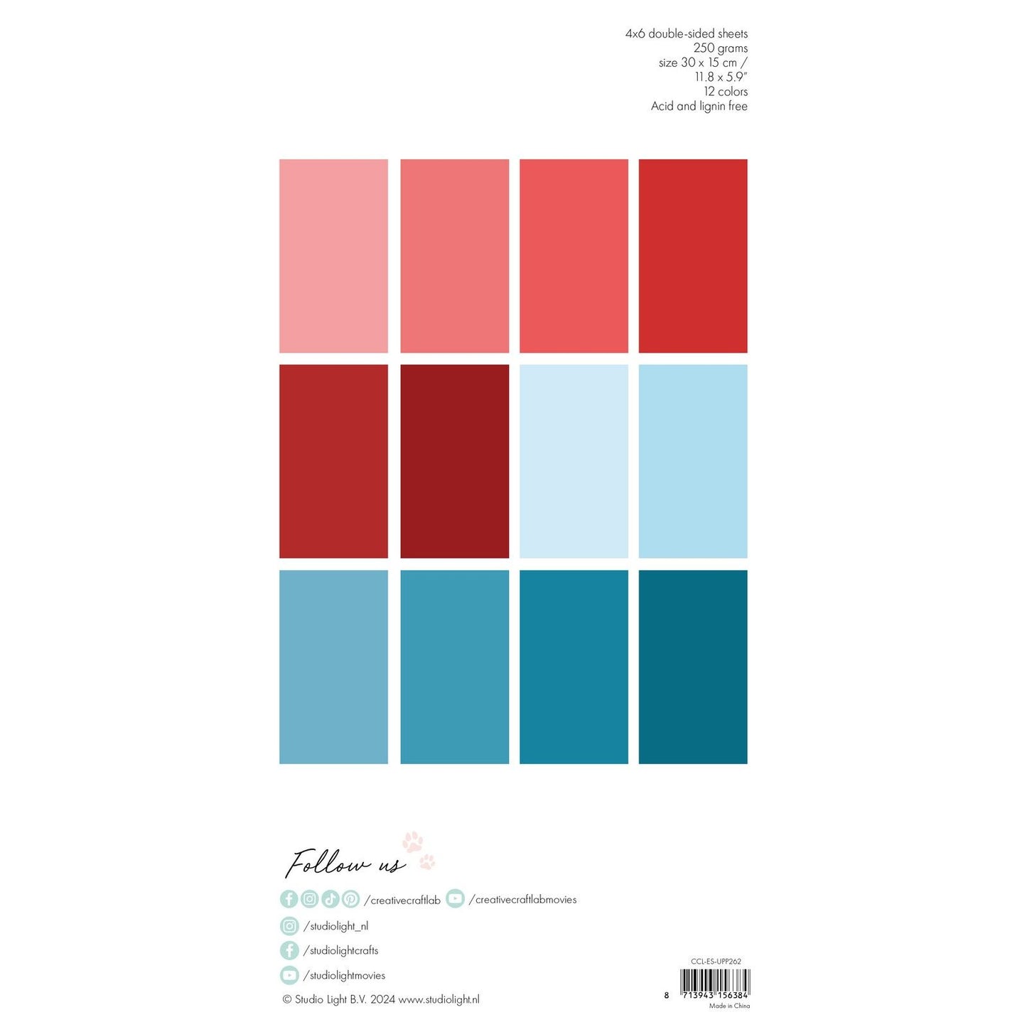 Creative craftlab creative craft lab • essentials unicolor paper pad red blue