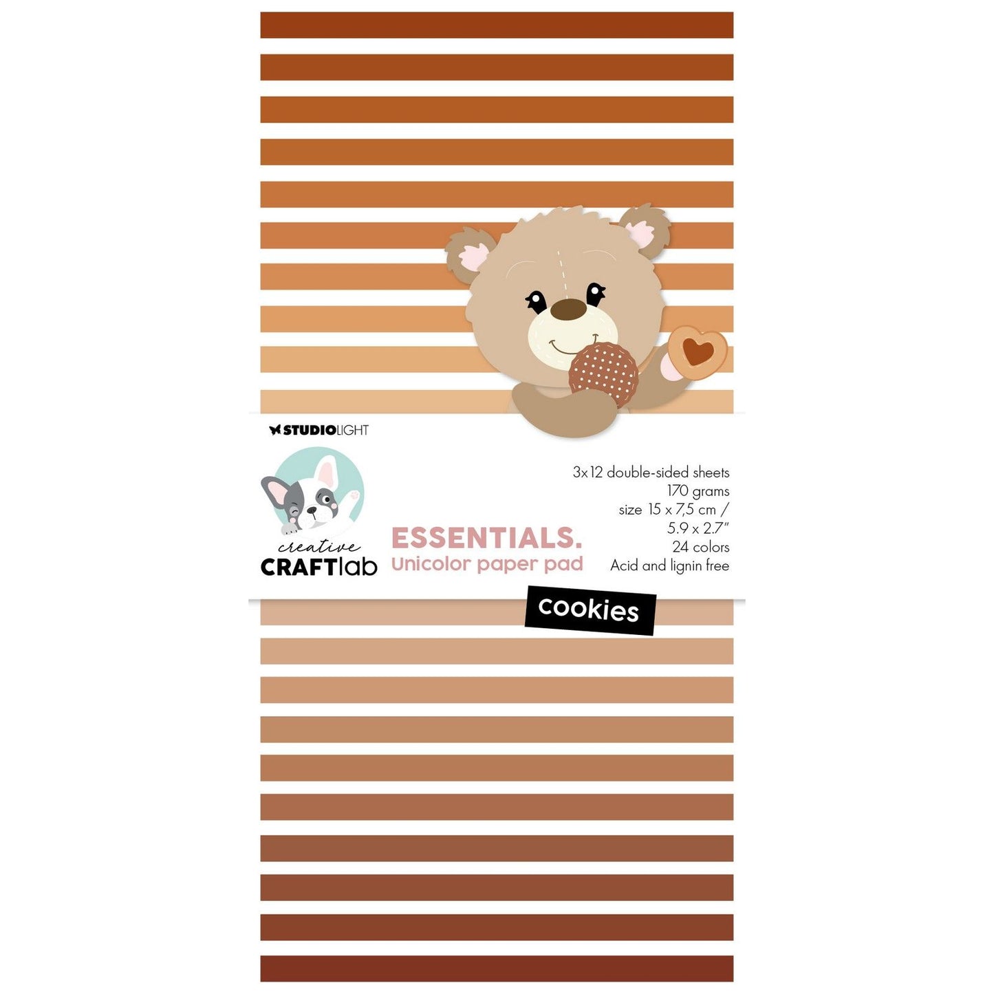 Creative craftlab • essentials unicolor paper pad cookies