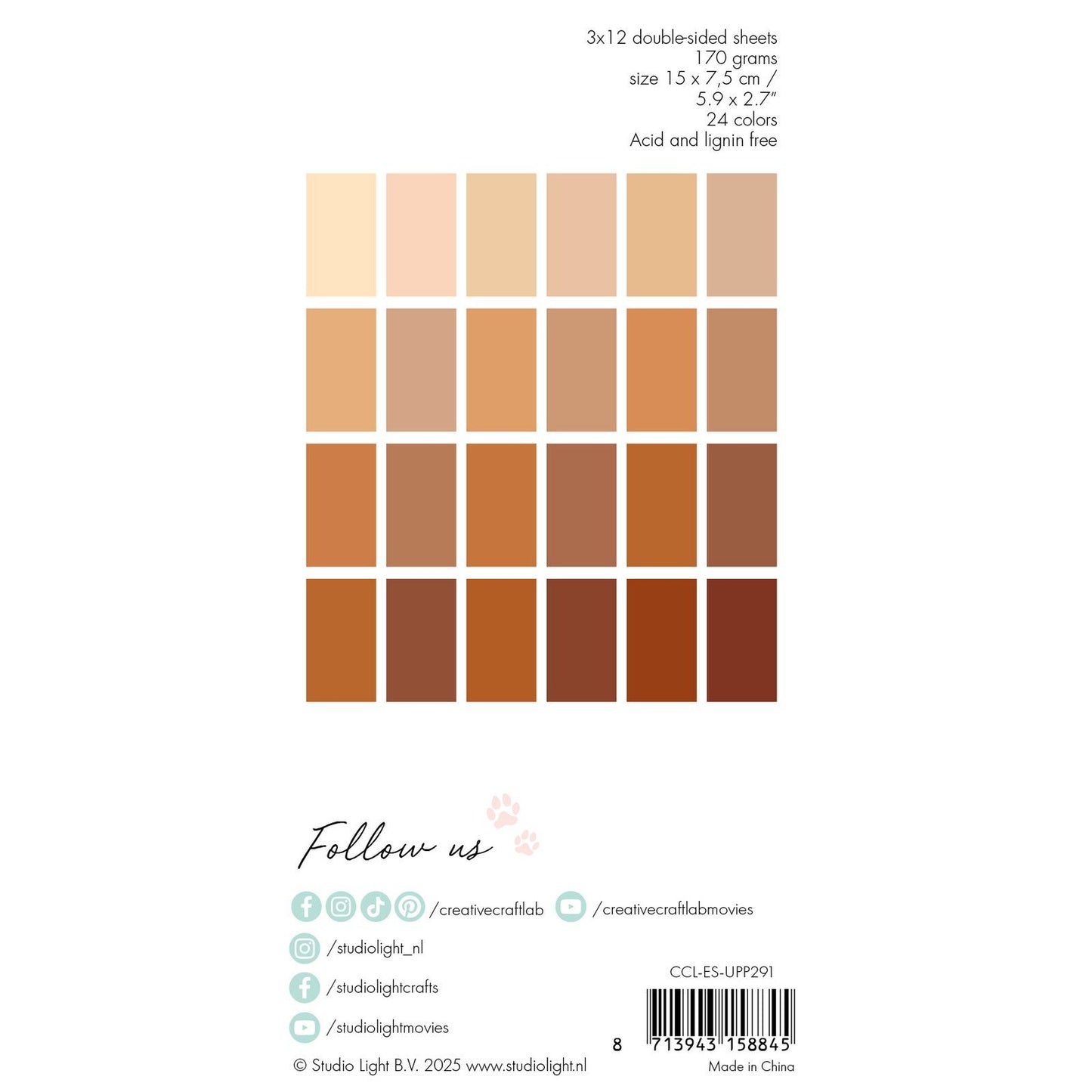 Creative craftlab • essentials unicolor paper pad cookies