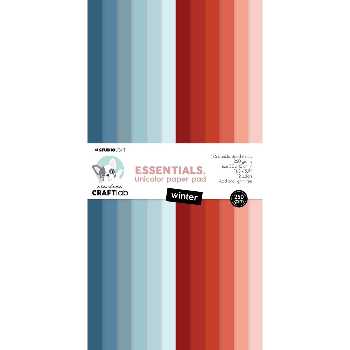 Creative craftlab • essentials unicolor paper pad winter