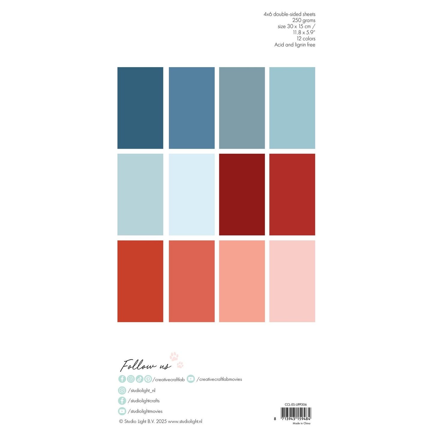 Creative craftlab • essentials unicolor paper pad winter