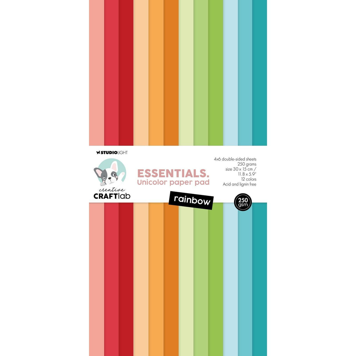 Creative craftlab • essentials unicolor paper pad rainbow