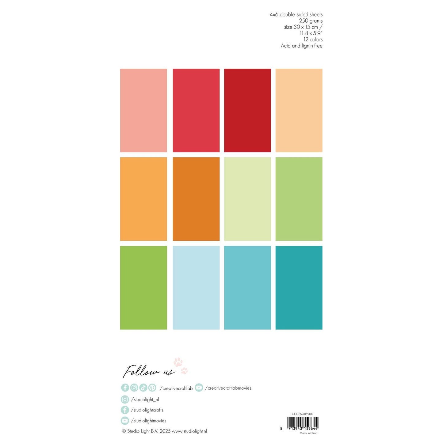 Creative craftlab • essentials unicolor paper pad rainbow