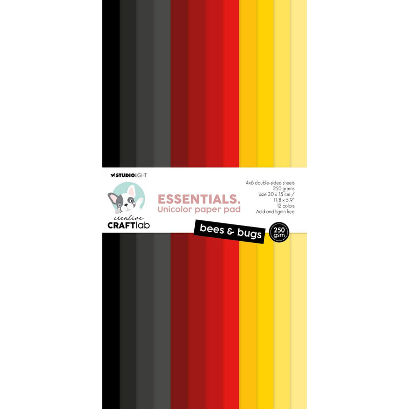 Creative craftlab • essentials unicolor paper pad bees bugs