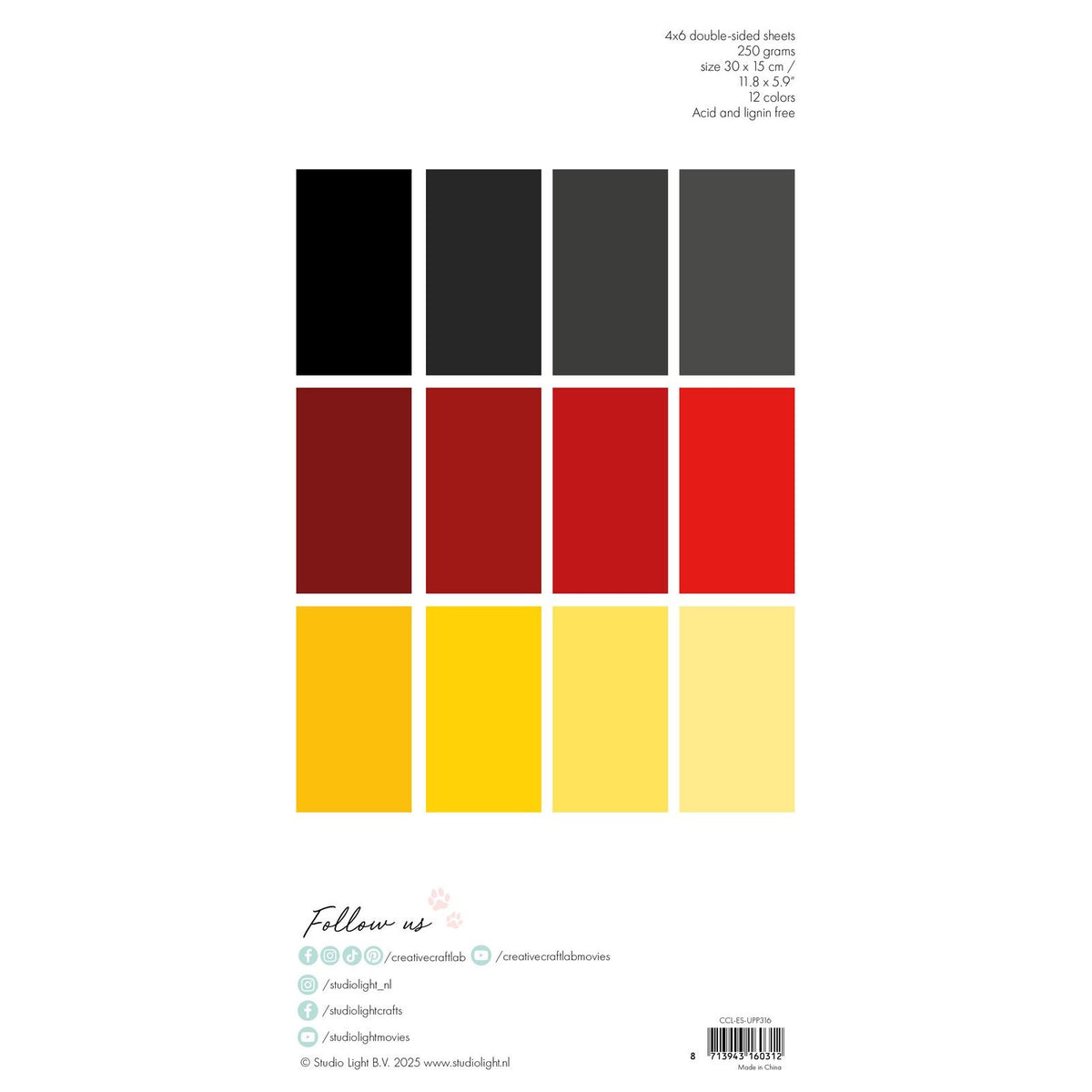 Creative craftlab • essentials unicolor paper pad bees bugs