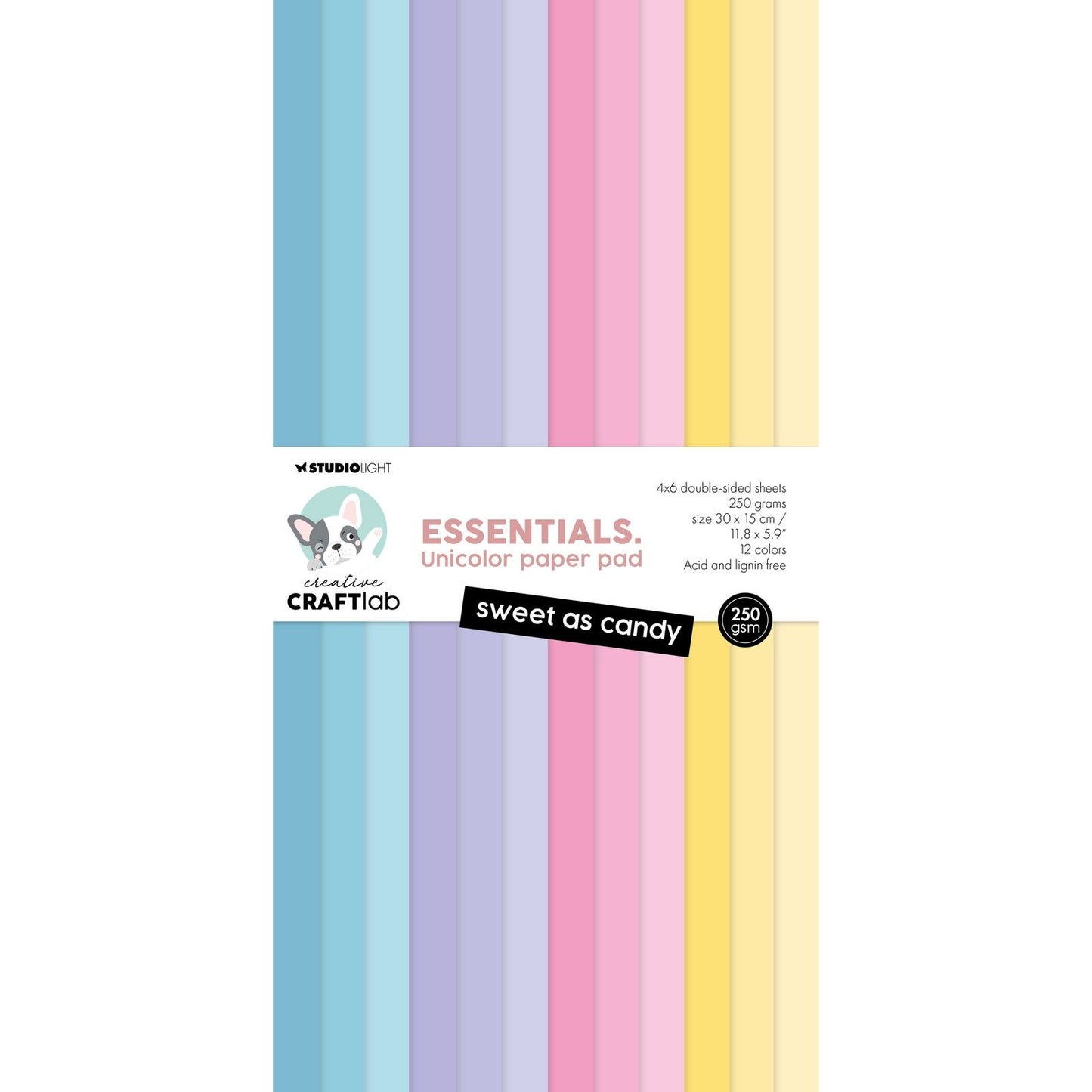 Creative craftlab • essentials unicolor paper pad sweet as candy
