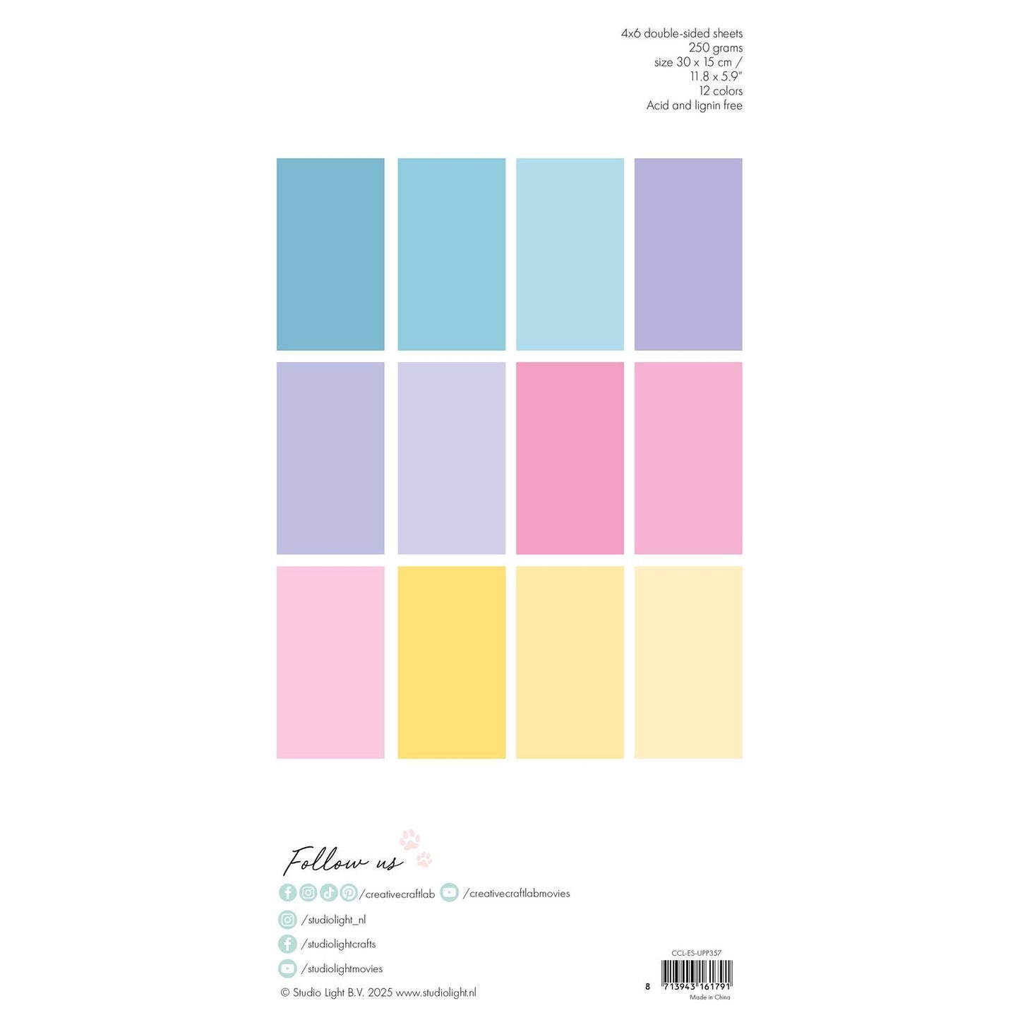 Creative craftlab • essentials unicolor paper pad sweet as candy
