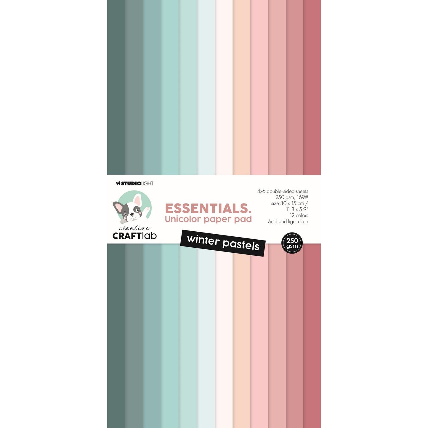 Creative craftlab • essentials unciolor paper pad winter pastels