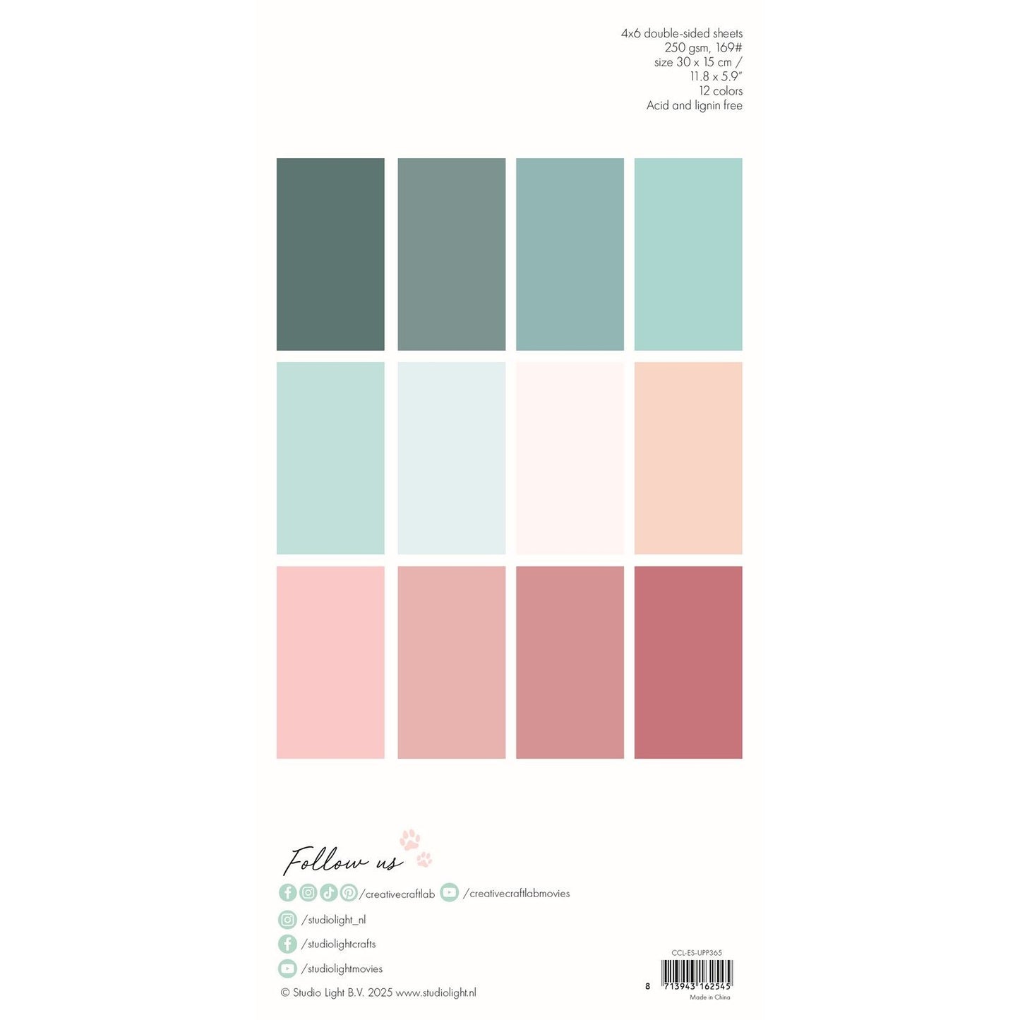 Creative craftlab • essentials unciolor paper pad winter pastels