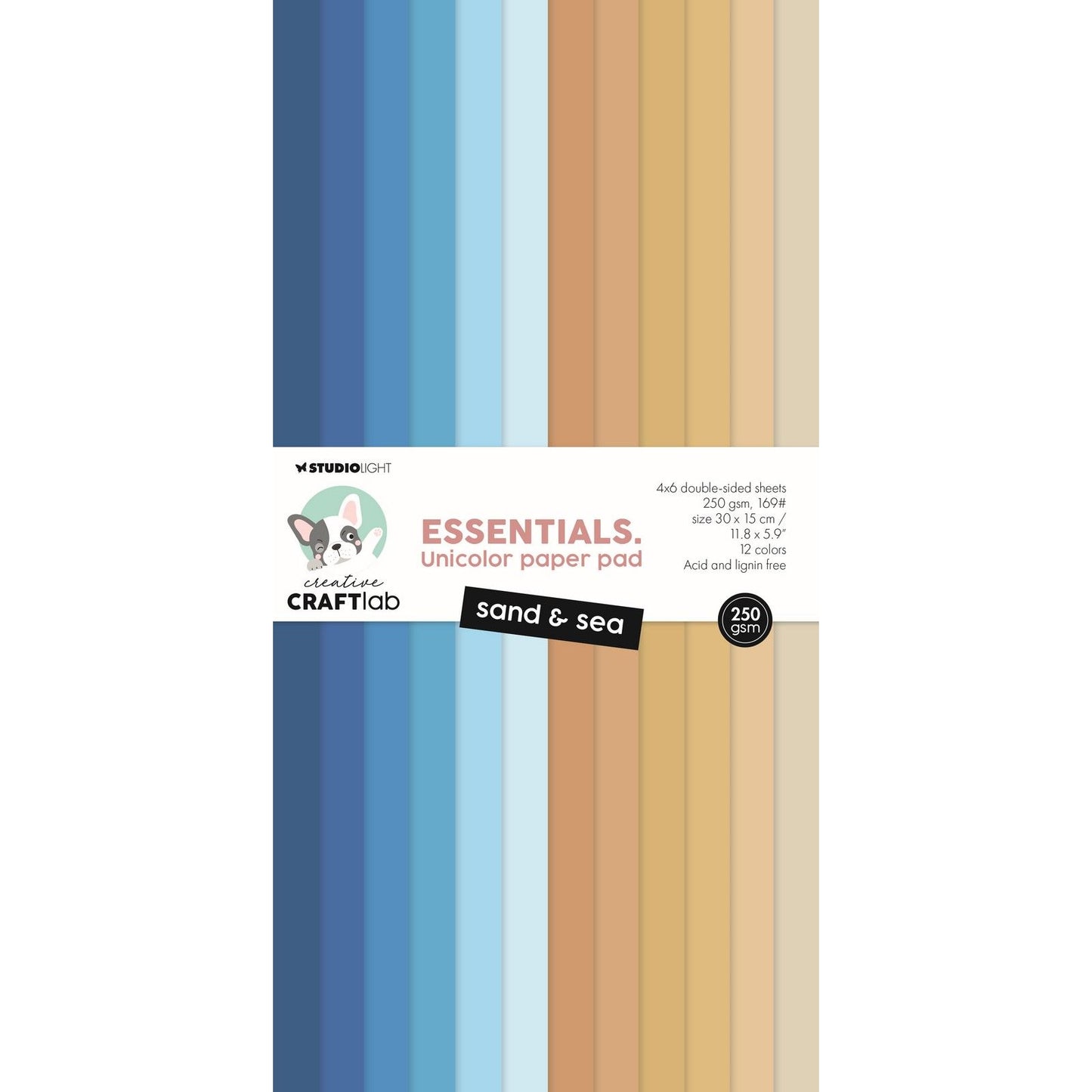 Creative craftlab • essentials unciolor paper pad sand sea