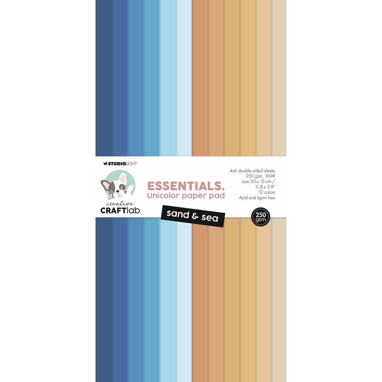 Creative craftlab • essentials unciolor paper pad sand sea