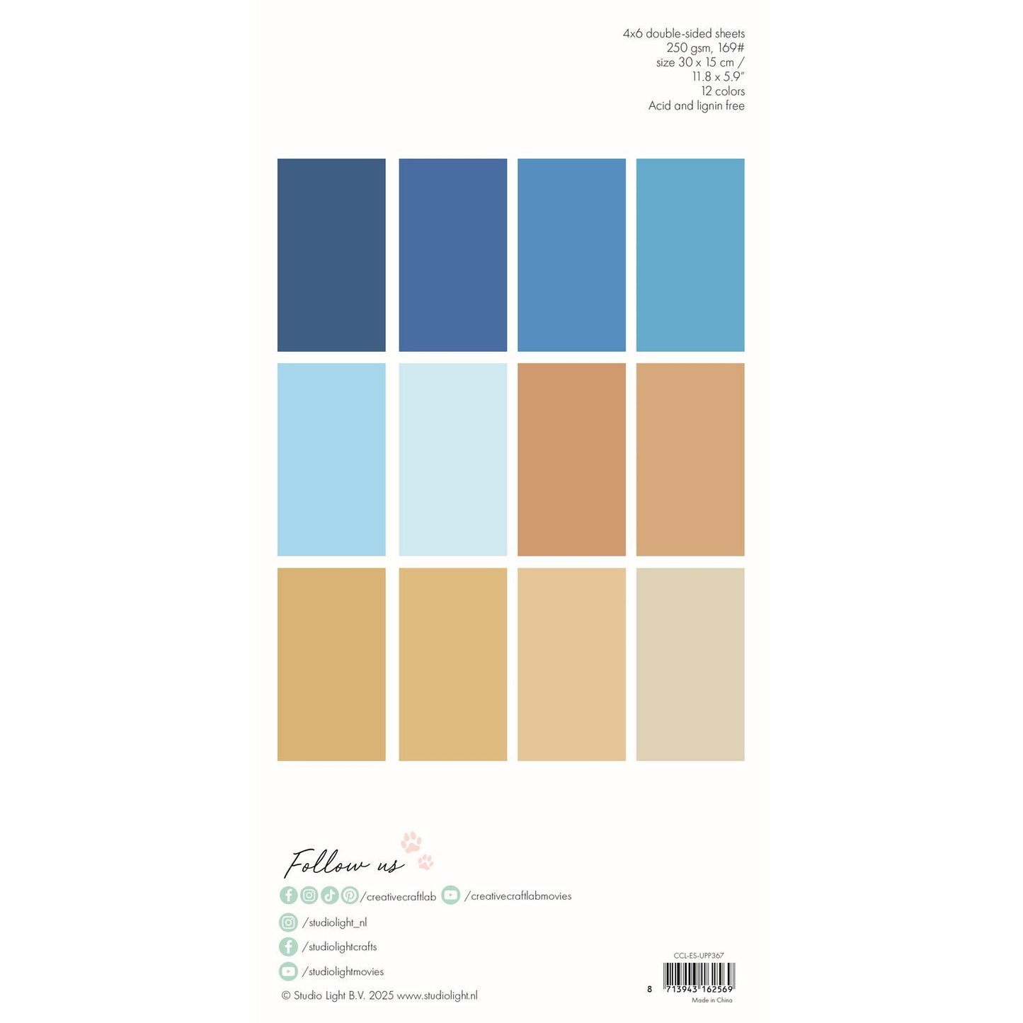 Creative craftlab • essentials unciolor paper pad sand sea