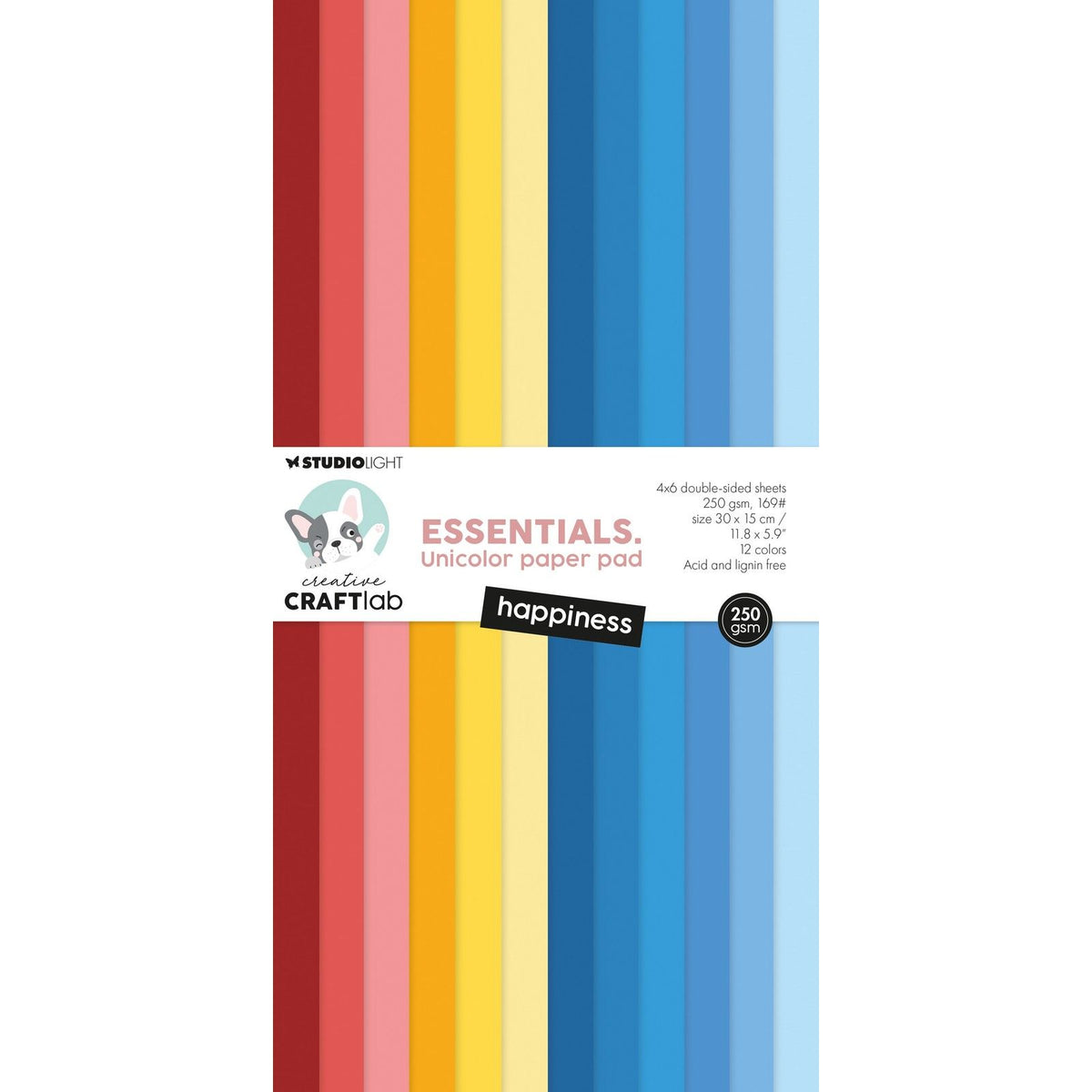 Creative craftlab • essentials unicolor paper pad happiness