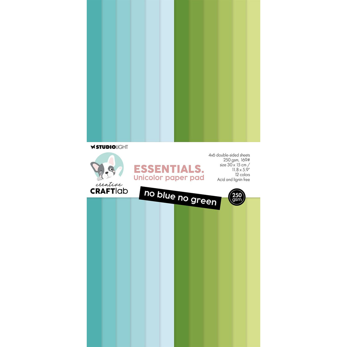 Creative craftlab • essentials unicolor paper pad no blue no green