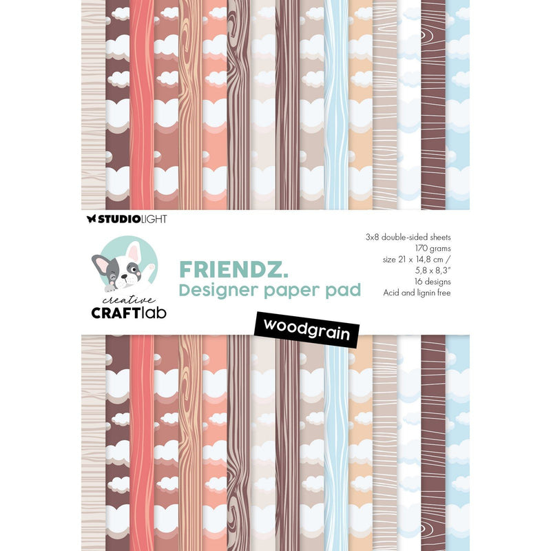 Creative craftlab • friendz design paper pad woodgrain