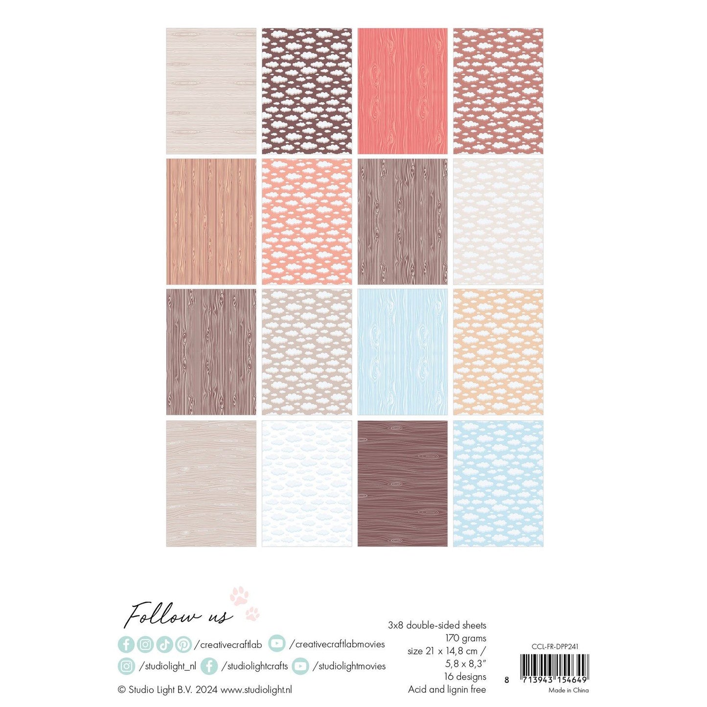 Creative craftlab • friendz design paper pad woodgrain