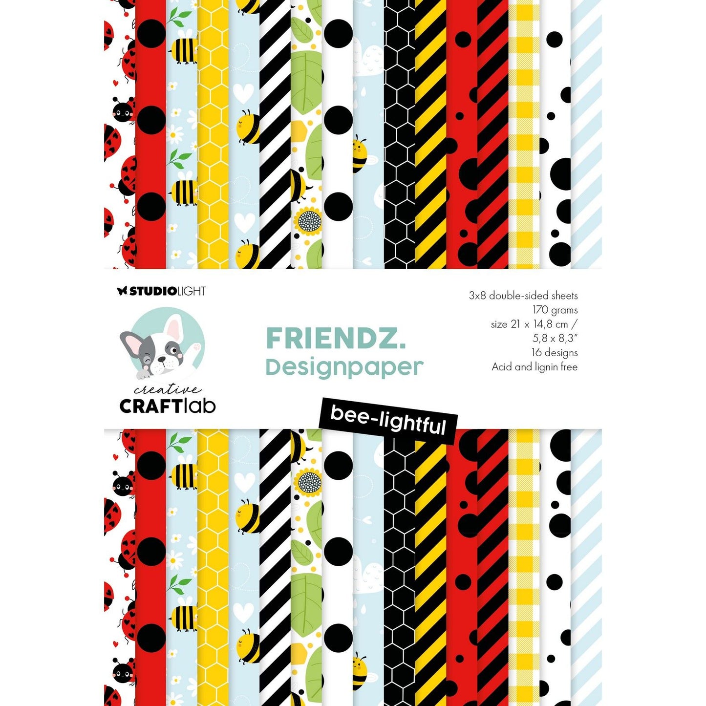 Creative craftlab • friendz designer paper pad bee-lightful