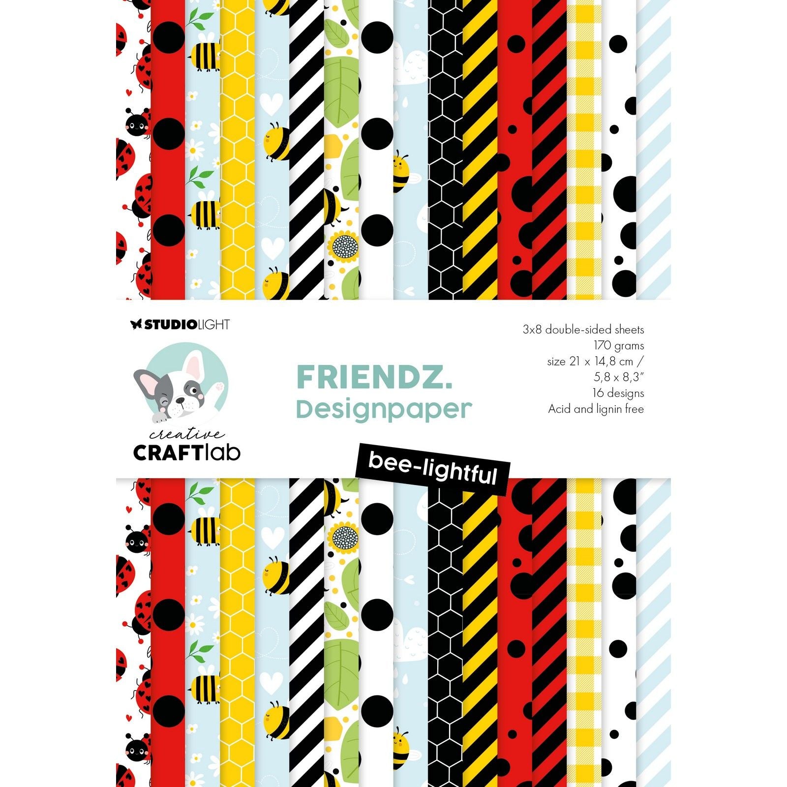 Creative craftlab • friendz designer paper pad bee-lightful