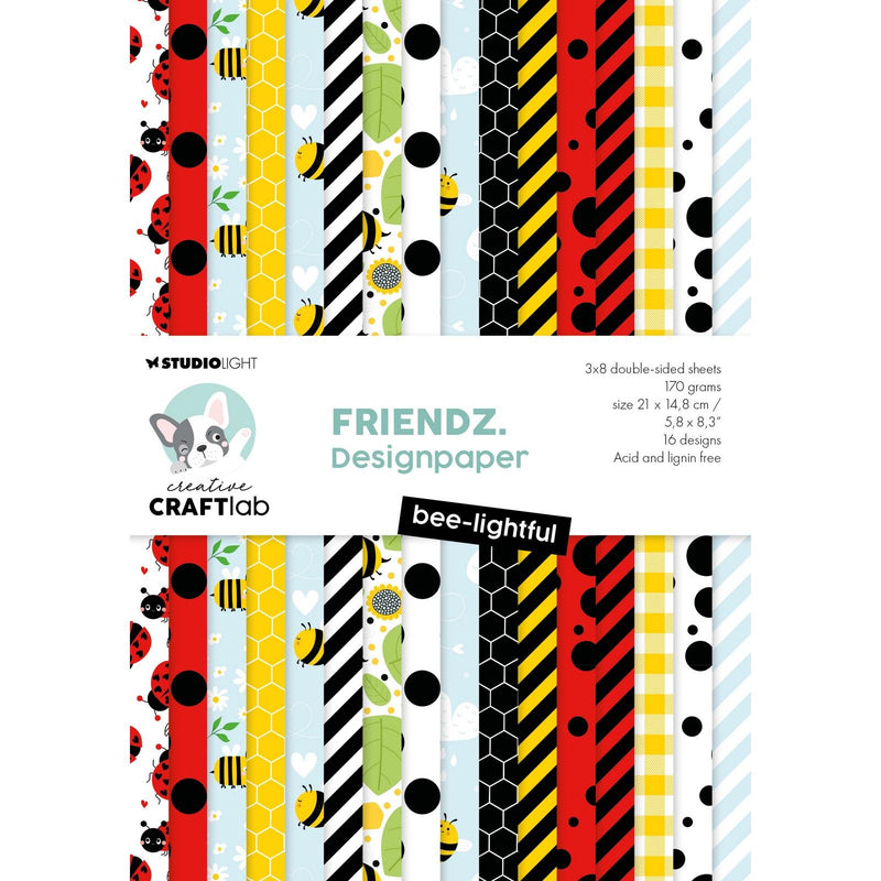 Creative craftlab • friendz designer paper pad bee-lightful