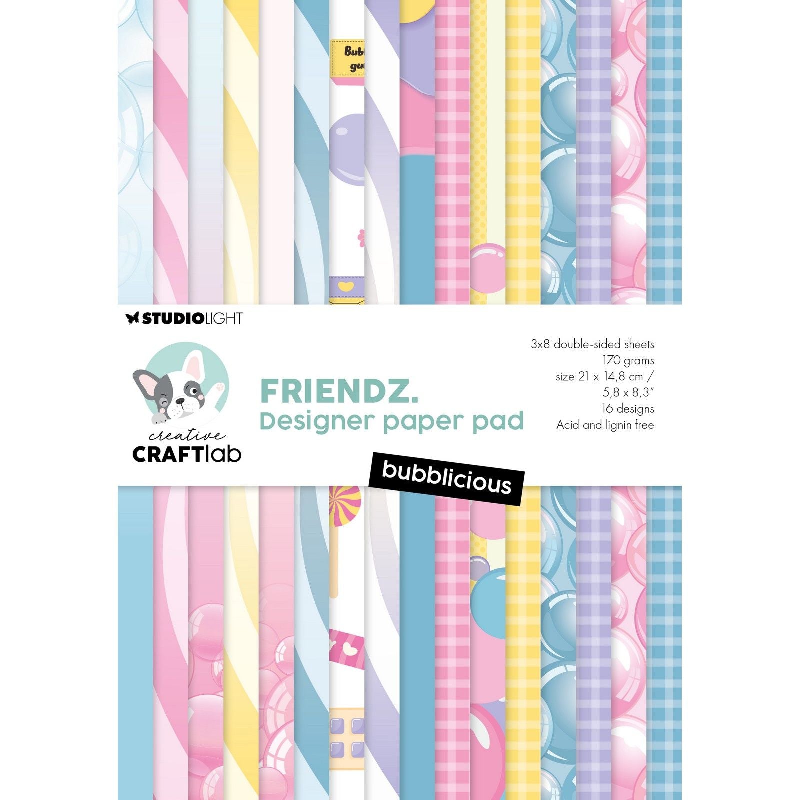 Creative craftlab • friendz designer paper pad bubblicious