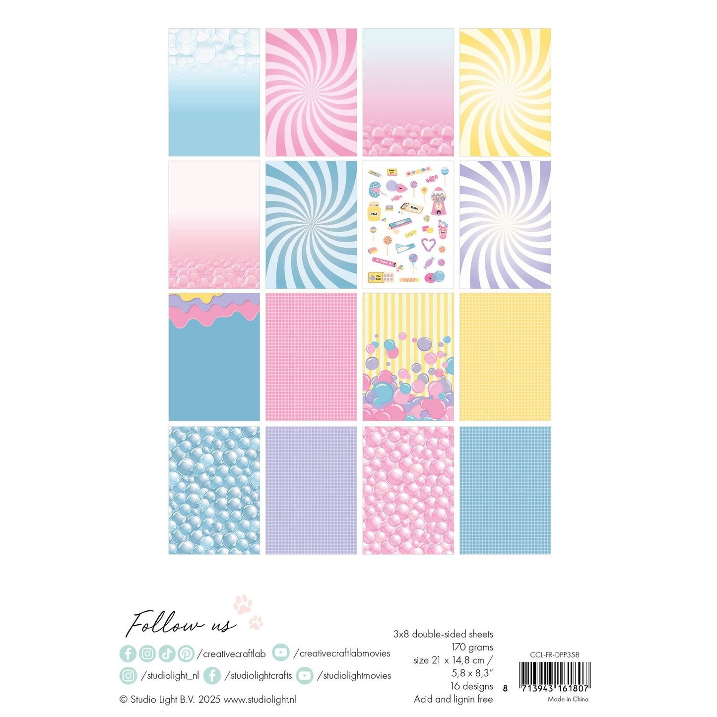 Creative craftlab • friendz designer paper pad bubblicious