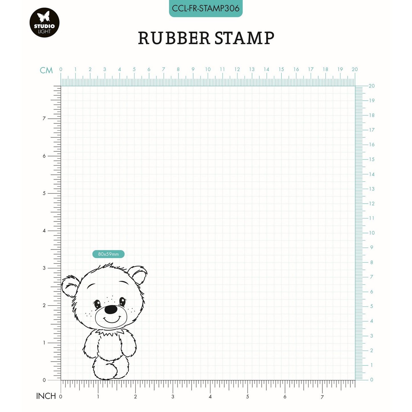 Creative craftlab • friendz rubber stamp wooden ted standing