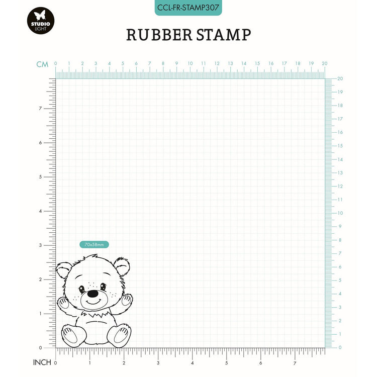 Creative craftlab • friendz rubber stamp wooden ted sitting