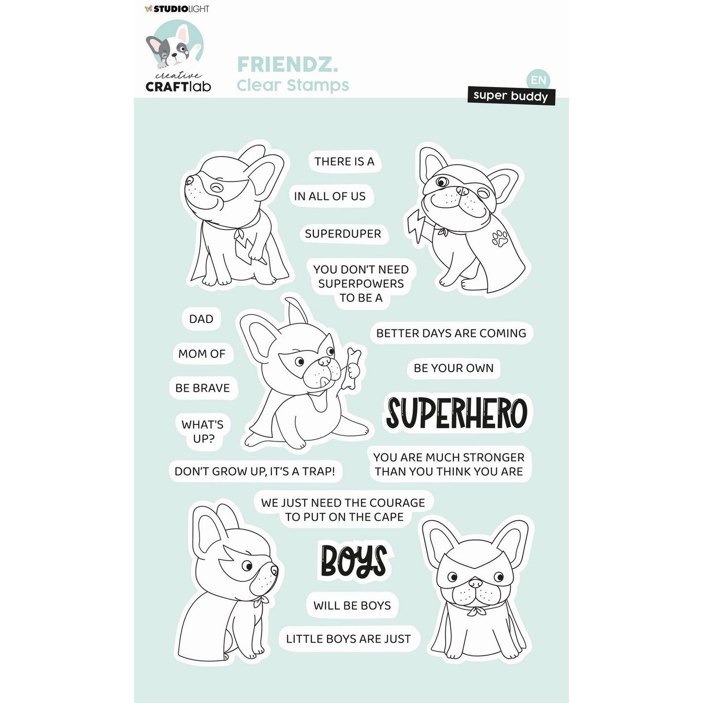 Creative craftlab • friendz clear stamp superhero buddy
