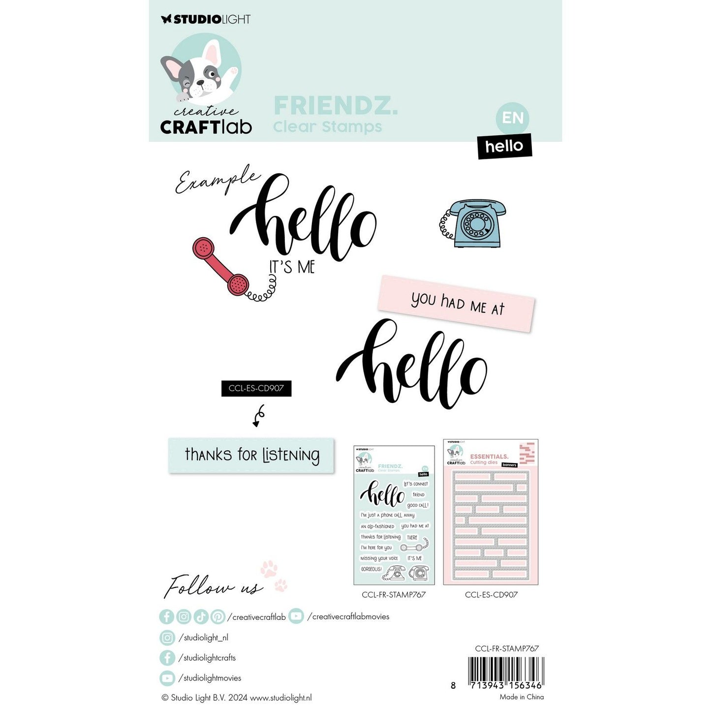 Creative craftlab creative craft lab • friendz clear stamp hello