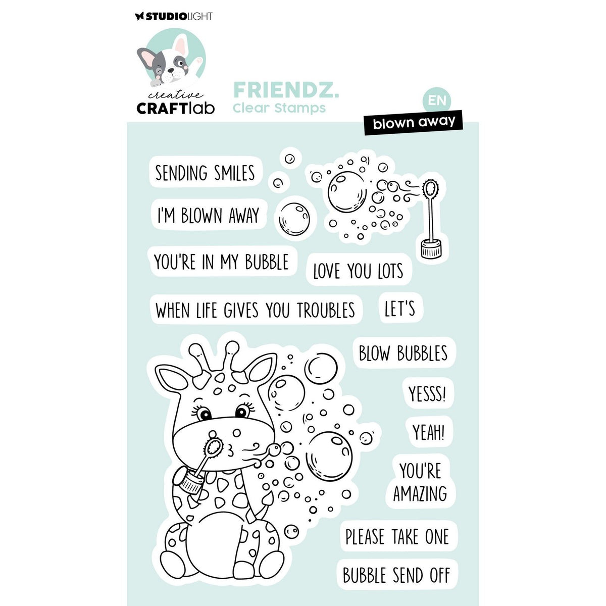 Creative craftlab • friendz clear stamp blown away