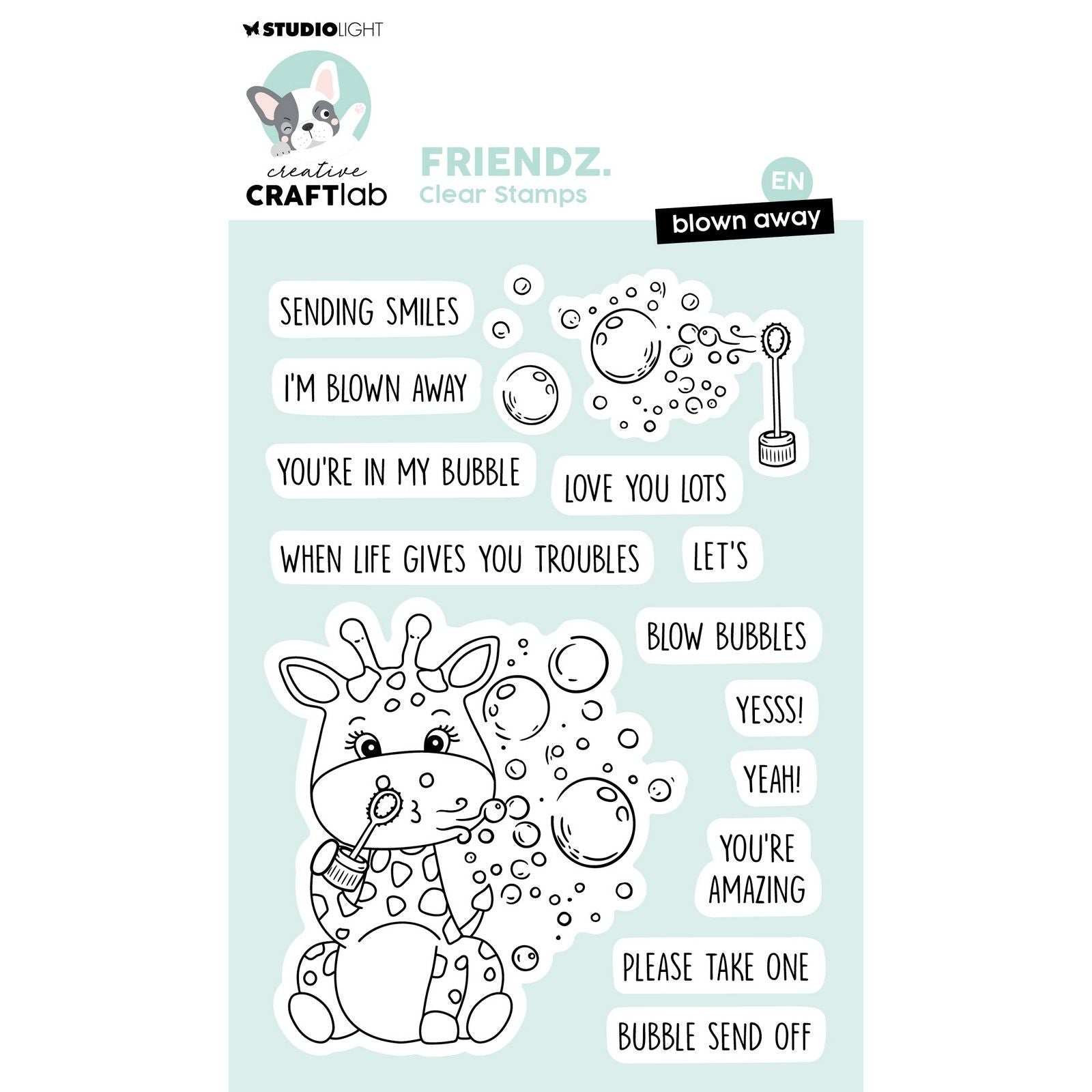 Creative craftlab • friendz clear stamp blown away