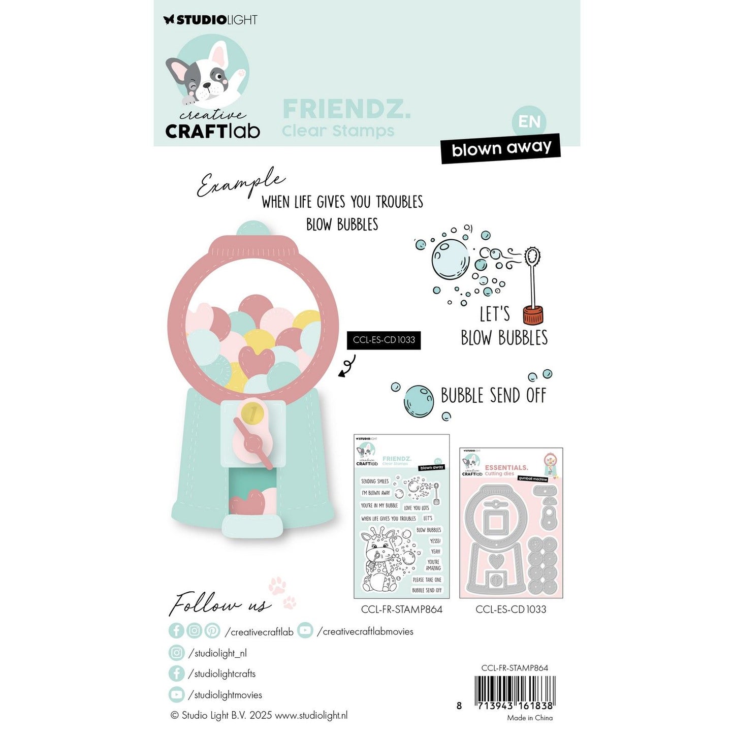 Creative craftlab • friendz clear stamp blown away