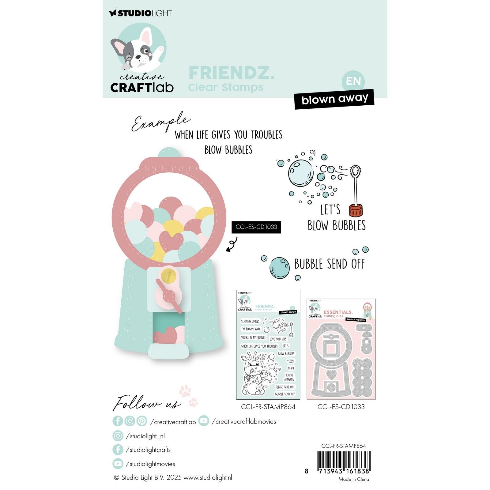 Creative craftlab • friendz clear stamp blown away